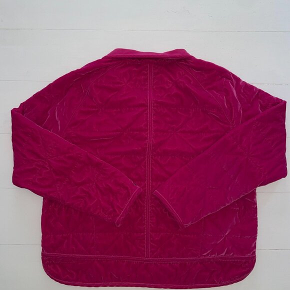 Calia by Carrie Underwood Women's L Velour Quilted Jacket Full Zip Raspberry Ice - Picture 5 of 16